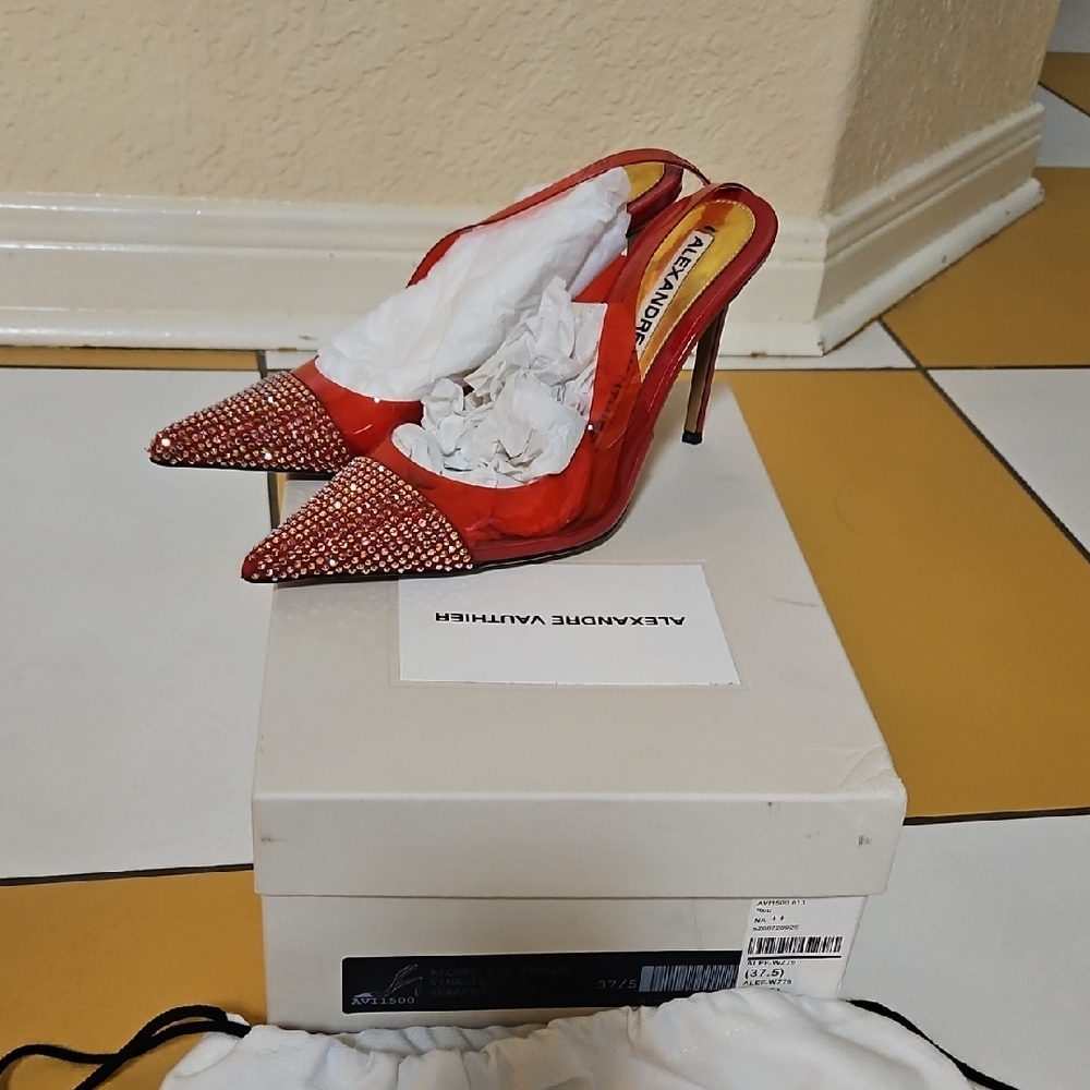 Alexandre Vauthier Red Embellished Heels